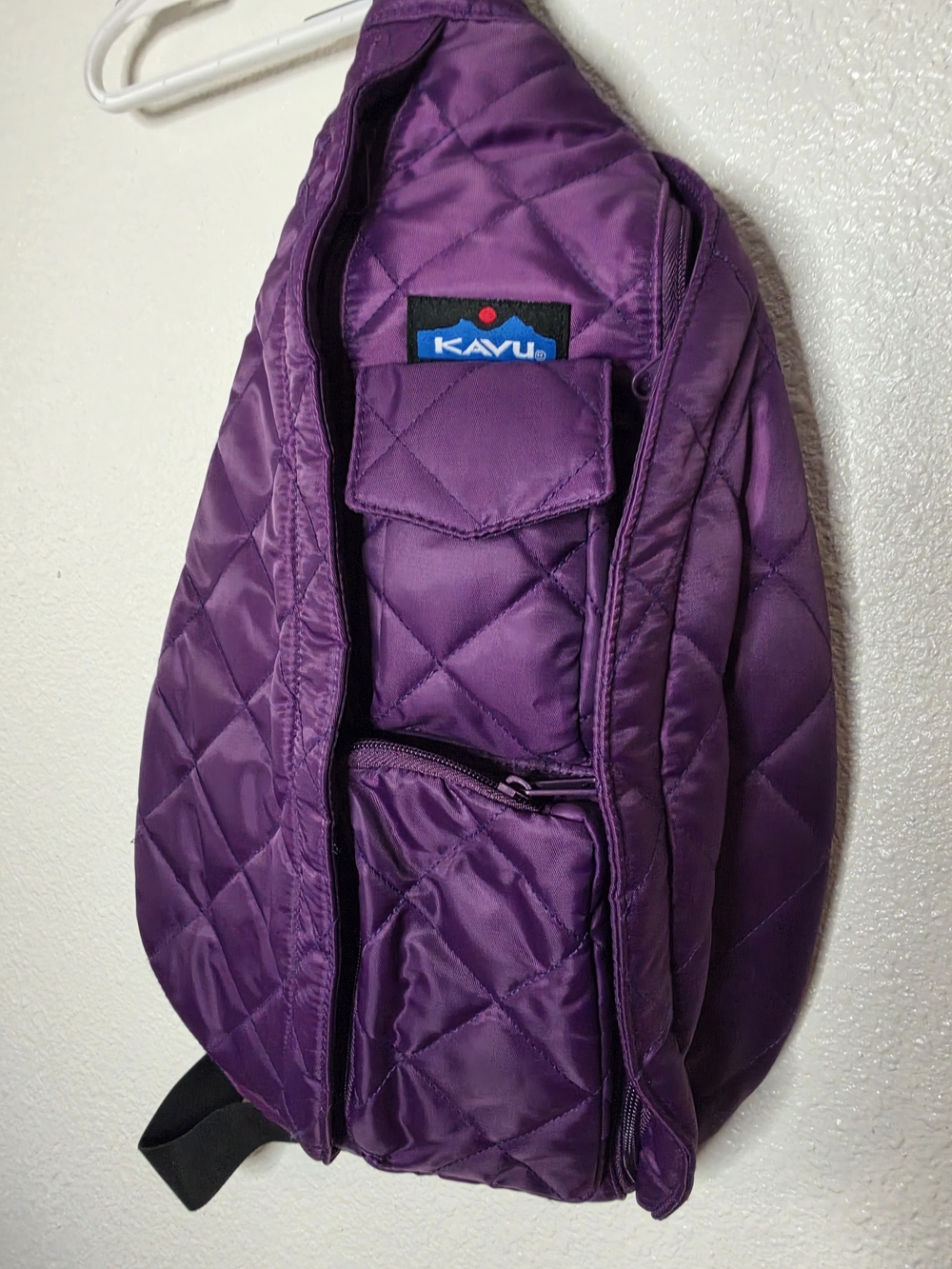 Kavu Purple Quilted Sling Crossbody Bag